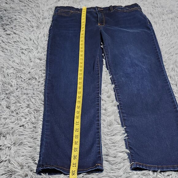 Crown & Ivy Jeans Womens 14 Straight Leg Stretch Denim High Rise Pockets Casual - Picture 9 of 15